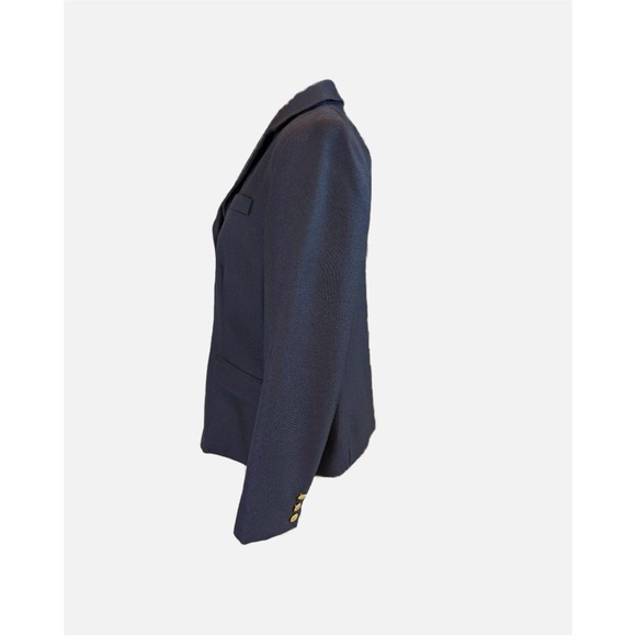 J.Crew Vintage 90’s Schoolboy Wool Blazer Classic Navy Blue Gold Hardware Size 8 - Picture 6 of 9